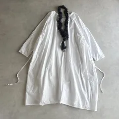 美品 / Veritecoeur ヴェリテクール / シュリンクサイドギャザーワンピース / レディース F フリーサイズ / オフホワイト / 日本製 / ロング シャツワンピース / ワンピースのサムネイル