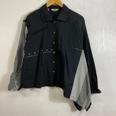 慈雨 】ジウ センソユニコ 切り替え 丸襟ブラウス ジャケット 変形 40 