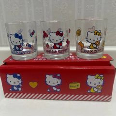 レトロ ハローキティ ハイビスカス柄 グラス 1998年 サンリオ 当時品