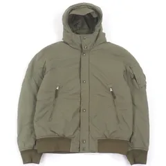 美品□C.P.Company シーピーカンパニー FLATT NYLON フーデッド パファージャケット 中綿入り ブルゾンジャケット カーキ 50 正規品 メンズのサムネイル