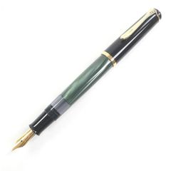 Pelikan ペリカン スーベレーン 万年筆 F 細字 緑縞 ピストン 美品