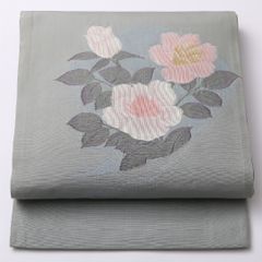 み*む様 袋帯 花柄 ・洒落袋帯 小千谷紬 全通 絣柄 - メルカリ