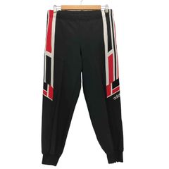 90s デサント製 アディダス トラックパンツ 裾ジップ M-L 黒 赤 白