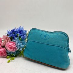 HERMES エルメス ☆ ミニ ボリード ポーチ キャンバス ターコイズ
