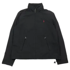 Polo by Ralph Lauren ポロバイラルフローレン ブルゾン スタンドカラージャケット フーディ 裏地フリース M ブラック メンズ 古着 中古 USED