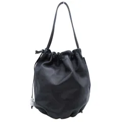美品 Furla フルラ 本革 レザー 巾着型 バケットバッグ トート セミショルダーバッグ カバン 鞄 黒 ブラック レディース 古着 中古 USED