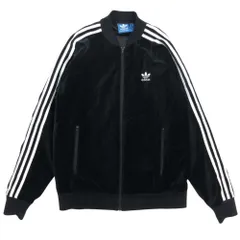 良品 adidas Originals アディダスオリジナルス ベロア トラックジャケット ブルゾン ジップアップ アウター ジャージ O 紺 ネイビー メンズ 古着 中古 USED