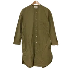 美品 GYMPHLEX ジムフレックス ロングスリーブ バンドカラー シャツワンピース サイズ14 ベージュ レディース 古着 中古 USED