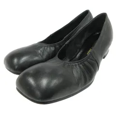 美品 COMME des GARCONS コムデギャルソン スクエアトゥ レザー パンプス シューズ 靴 23.5cm 黒 ブラック レディース 古着 中古 USEDのサムネイル