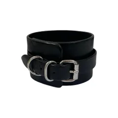 良品 Vivienne Westwood ヴィヴィアンウエストウッド レザーバングル ブレスレット ブラック メンズ レディース 古着 中古 USED