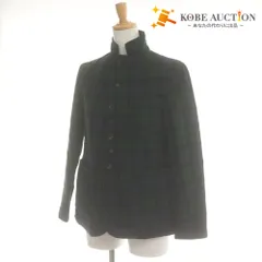■ FWK Engineered Garments ジャケット 長袖 アウター チェック柄 ボタン 襟 アメリカ製 メンズ 1 (S相当) 黒 ネイビー系 ダークグリーン