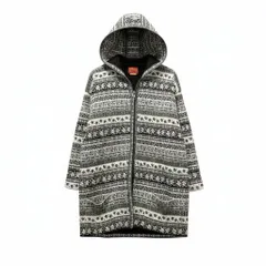 74e18 KENZO jungle ケンゾー フーディーニットロングカーディガン パーカー キルティング 花柄 総柄 Mサイズ グレー系 レディース 女性用u02tのサムネイル