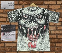 LA買い付けアイテムMakobiウォッシュドアウトスカル&スタッズTee3XL 