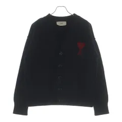AMI Alexandre Mattiussi (アミアレクサンドルマテュッシ) Knit Cardigan ハートロゴ刺繍 ニットカーディガン ブラック レディース UKC367.018のサムネイル