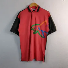 Reebok リーボック GREG NORMAN グレッグノーマン サメプリント ポロシャツ レッド M メンズ 古着 スポーツMIX レトロのサムネイル