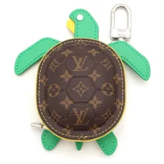 LOUIS VUITTON (ルイヴィトン) モノグラム タートル バッグチャーム ポーチ ケース ブラウン×グリーン PVC M01471 シルバー金具のサムネイル