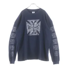 VETEMENTS (ヴェトモン) 26SS Biker Cross Waffle L/S T-Shirt バイカークロスワッフル 長袖Tシャツ カットソー ネイビー ME76LS182Uのサムネイル