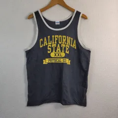 Champion チャンピオン タンクトップ カレッジプリント CALIFORNIA ネイビー LARGE メンズ 古着 アメカジ スポーツMIXのサムネイル