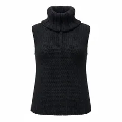 75e18 GUCCI グッチ ノースリーブニットセーター ローゲージ ハイネック イタリア製 XSサイズ ブラック レディース 女性用u02tのサムネイル