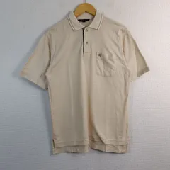 BURBERRY GOLF バーバリーゴルフ ポロシャツ ワンポイント刺繡ロゴ ベージュ M メンズ 古着 クラシック シンプルのサムネイル
