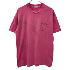 90s USA製 Hanes 半袖 プリントTシャツ L ピンク ヘインズ プルオーバー バックプリント 90年代 コットンポリ 夏物 a805-5934のサムネイル
