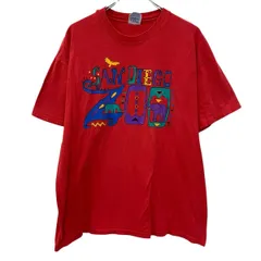 90s Hanes 半袖 プリントTシャツ XL レッド ヘインズ プルオーバー ビッグプリント 90年代 アニマル カットソー 夏物 a805-5935のサムネイル