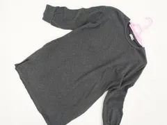 キッズ ブランシェス branshes 洗えるひざ丈 ドロップショルダー 長袖 ラウンドネック ニットワンピース 150 グレー杢