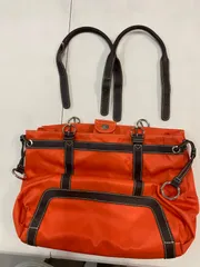 【TAKA60-60】◇Falchi New York （ファルチニューヨーク）オレンジ色のバッグのサムネイル