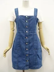 ディバイデットバイエイチ＆エム DIVIDED by H＆M ひざ丈 デニムジャンパースカート US：8 ブルーのサムネイル