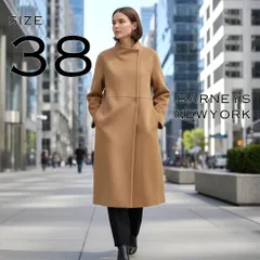 【最高峰ロロピアーナ使用】BARNEYS NEW YORKバーニーズニューヨーク イタリア製 ヴァージンウール ノーカラーロングコート コクーン 38(M) キャメル 【古着】【中古】【送料無料】のサムネイル