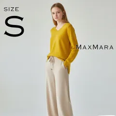 【美品】’S Max Maraエスマックスマーラ カシミヤ100%  サイドスリット Vネックニットセーター 936103410750 S レモンイエロー黄色 【古着】【中古】【送料無料】のサムネイル