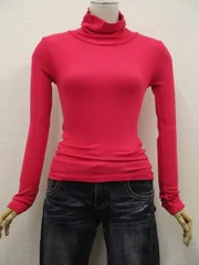 ユニクロ UNIQLO ヒートテックエクストラウォーム 長袖 タートルネック カットソー S ピンク系 メール便可