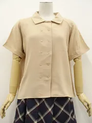 新品タグ付 Classic Fashion ラグランスリーブ 五分袖 ブラウス L ベージュ メール便可