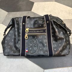 極美品】カステルバジャック ボストンバッグ 総柄 ロゴ モノグラム 赤