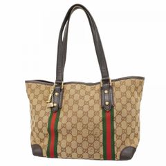 □ □ a1664【グッチ】シェリーライン GG柄 ホースビット トートバッグ