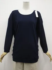 新品タグ付 セシルマクビー CECIL McBEE ドロップショルダー 長袖 ラウンドネック カットソー M ネイビーのサムネイル