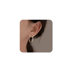 【Mesaro】 サージカルステンレス ピアス ピアス レディース フープ つけっぱなし サージカルステンレス 金属アレルギー対応 リング ツイスト キャッチレス サークル シンプル 可愛い 華やか 個性的 ひねり シルバー ゴールド 大きめ 両耳 2個  0