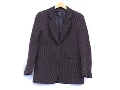 ■美品■ GIORGIO ARMANI ジョルジオアルマーニ ウール ジャケット アウター 上着 表記サイズ 44 洋服 ブラウン系×ベージュ系 DM9339のサムネイル