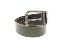 DIESEL ディーゼル レザー シルバー金具 ベルト 表記サイズ90/36 メンズ ダークブラウン系 DM8117