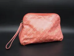 ■美品■ GHERARDINI ゲラルディーニ PVC×レザー 総柄 メイクポーチ マルチケース 小物入れ レディース オレンジ系 DM8206のサムネイル