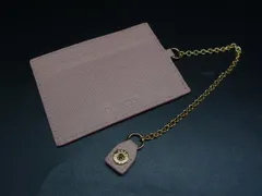 ■美品■ PRADA プラダ サフィアーノレザー カードケース カード入れ パスケース 定期入れ ピンク系 DN0893