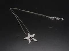■美品■ SWAROVSKI スワロフスキー クリスタル スター ネックレス ペンダント アクセサリー レディース シルバー系 DN0940