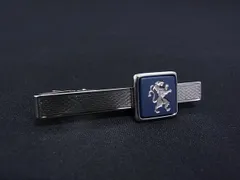 ■美品■ WEDGWOOD ウェッジウッド ジャスパー タイクリップ ネクタイピン アクセサリー メンズ シルバー系×ネイビー系 DN2147のサムネイル