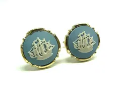 WEDGWOOD ウェッジウッド ジャスパー カフスボタン カフリンクス アクセサリー 紳士 メンズ ゴールド系×ライトブルー系 DN1069のサムネイル