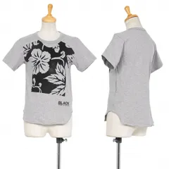 ブラックコムデギャルソンBLACK COMME des GARCONS ハイビスカスプリントTシャツ 杢グレーSのサムネイル