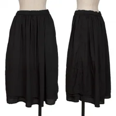 コムコム コムデギャルソンCOMME des GARCONS ポリ裾レイヤードスカート 黒Sのサムネイル