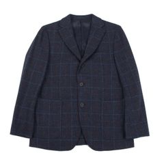 ボリオリ【美品 ITALY】K.JACKETチェック柄 アンコンジャケット 44