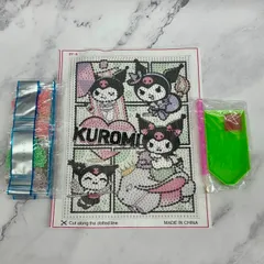 ☆ダイヤモンドアート 20×15cm ラウンド DIYキット クロミ  キラキラアート インテリア プレゼント 大人気 トレンド //DA-190