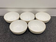 KOWA ホワイトシャルマン 透かし模様 大皿1枚 小皿5枚 金縁 陶器 6点組
