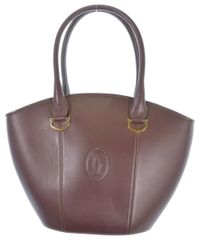 Cartier】2wayバッグ Cドゥ カルティエSM レザー グレーパープル